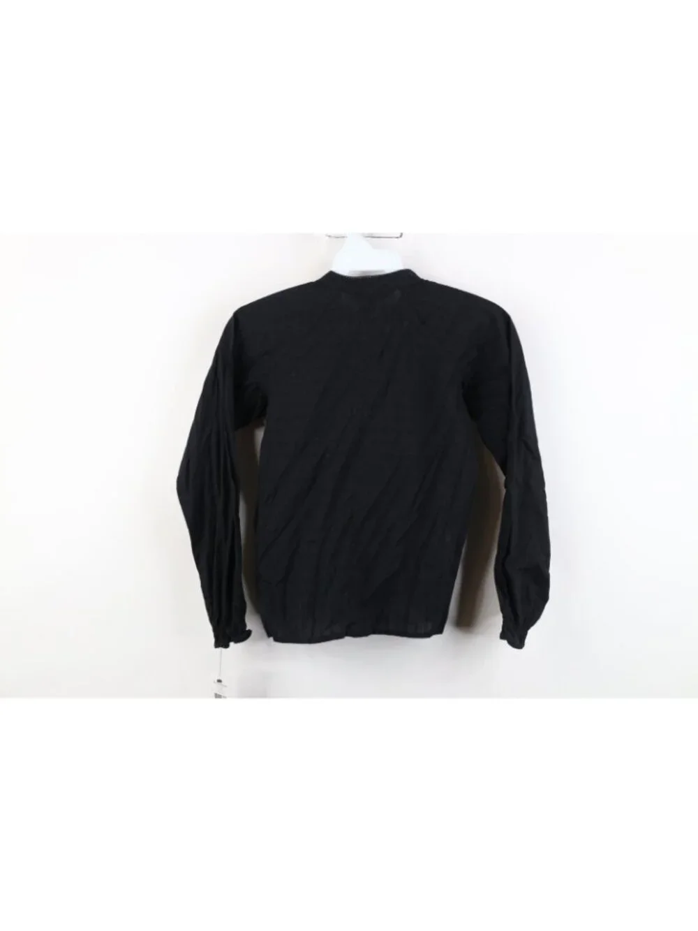 New Polo Ralph Lauren Girls Size 7 Looped Button Ruffled Dress Shirt Top Black